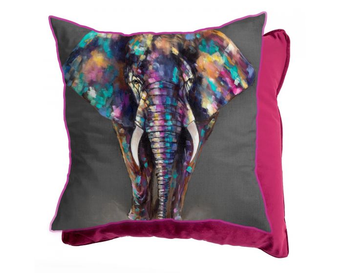 Hugo Plum Elephant Cushion