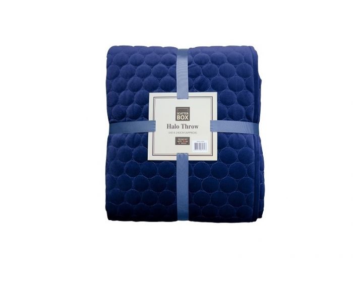 Scatter Box Halo Throw Navy 140x240cm