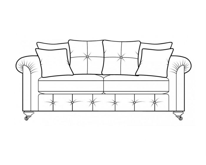 Alstons Venetian 3 Seater Sofa Pillow Back