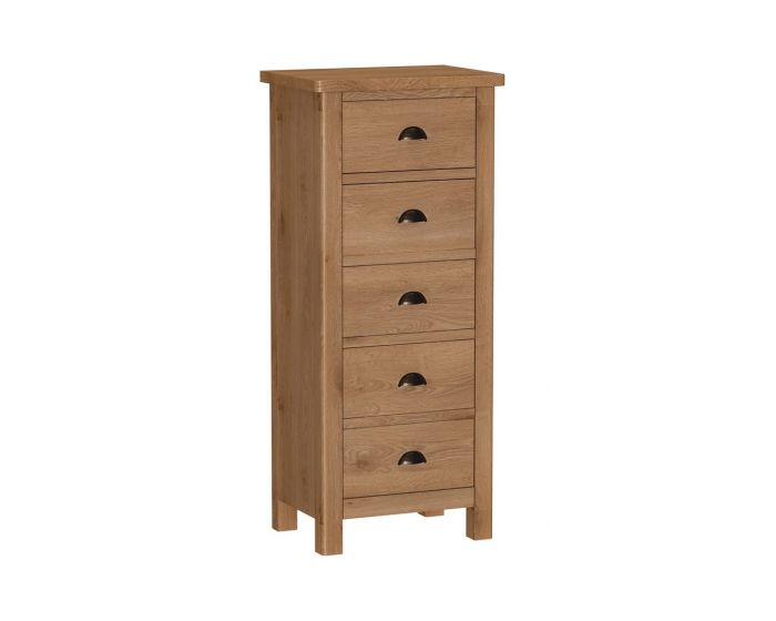 Worcester Oak 5 Drawer Narrow Chest