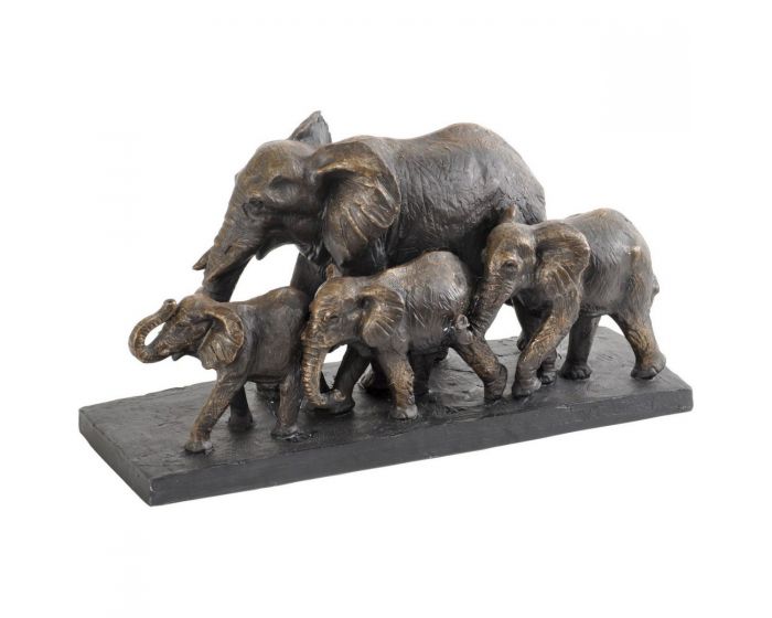 Antique Bronze Parade Of Elephants Sculpture