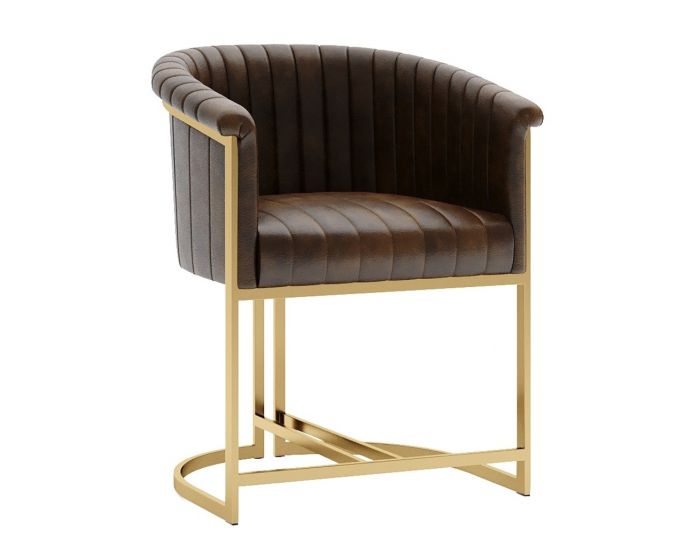 Artemis Brown Leather Dining Chair