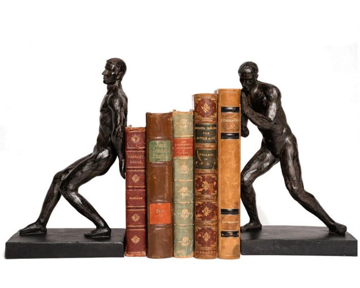 Bronze Strong-Men Bookends