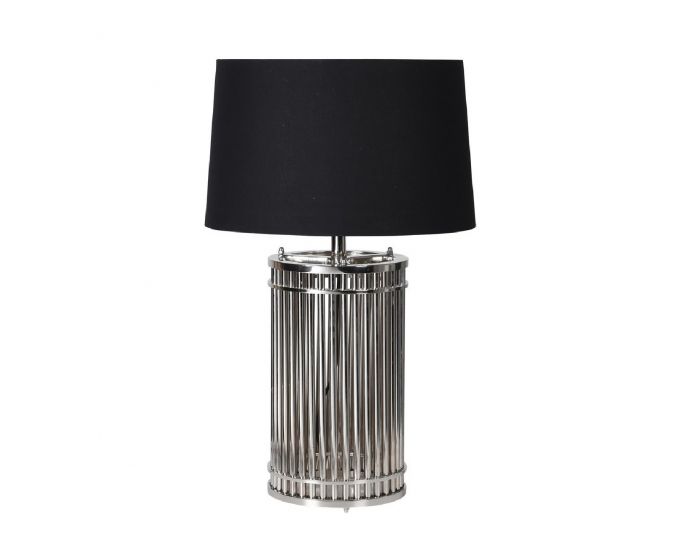 Nickel Cage Table Lamp with Shade