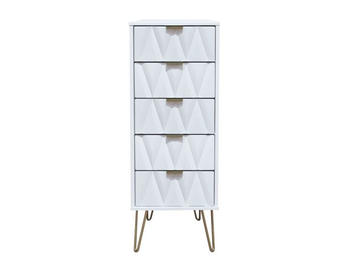 Diamond White 5 Drawer Locker