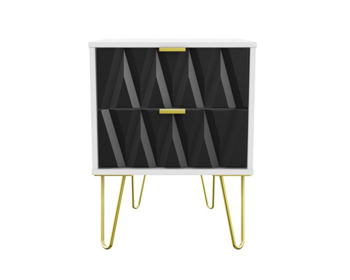 Diamond Black Matt 2 Drawer Locker