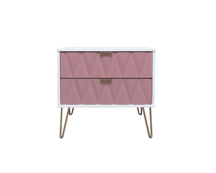 Diamond Kobe Pink 2 Drawer Midi Chest