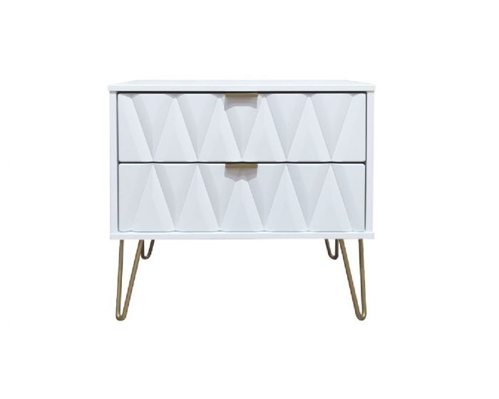 Diamond White 2 Drawer Midi Chest