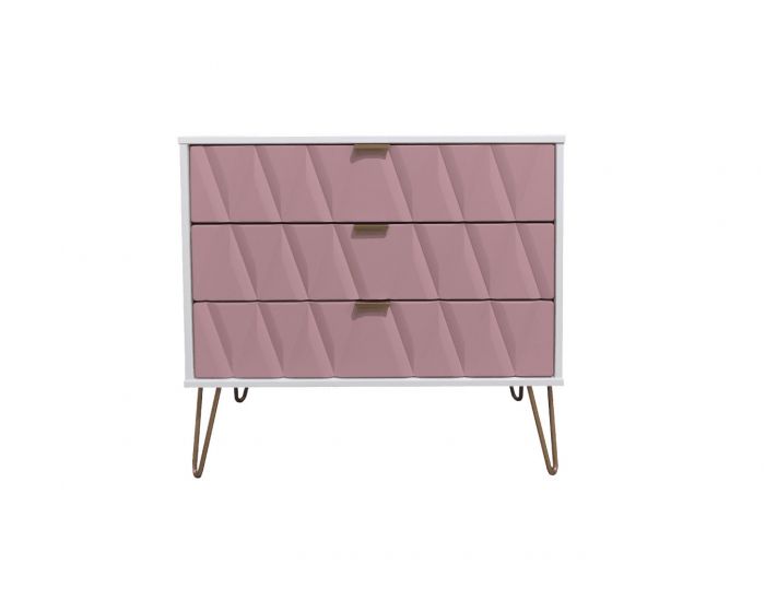 Diamond Kobe Pink 3 Drawer Chest