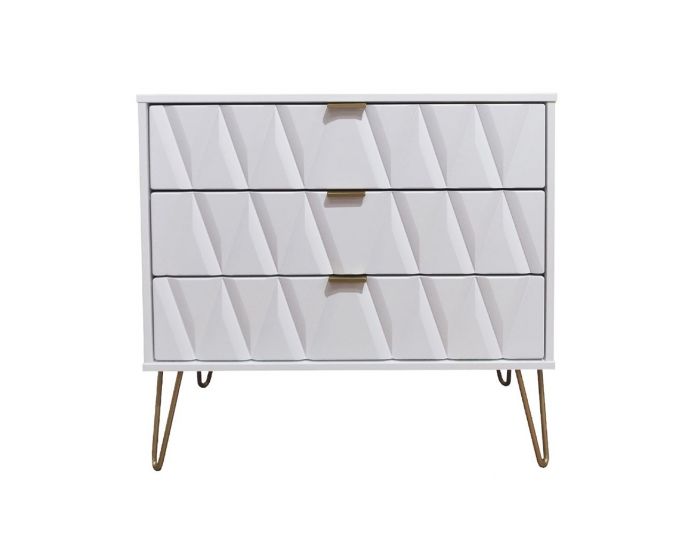 Diamond White 3 Drawer Chest
