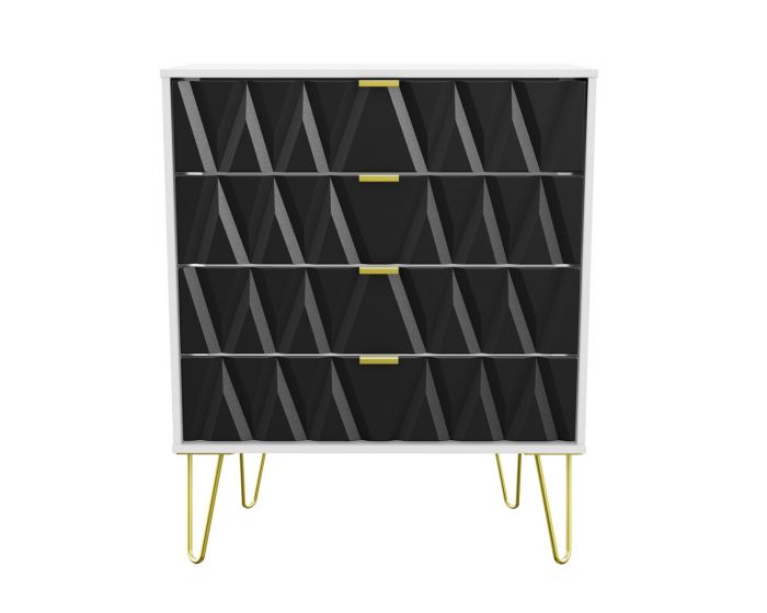 Diamond Black Matt 4 Drawer Chest