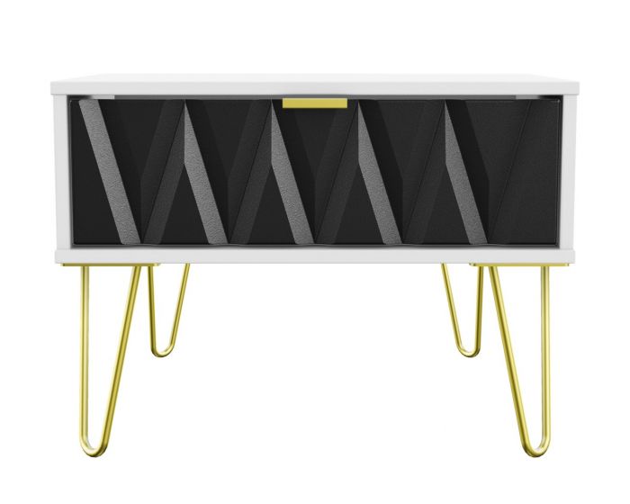 Diamond Black Matt 1 Drawer Midi Chest