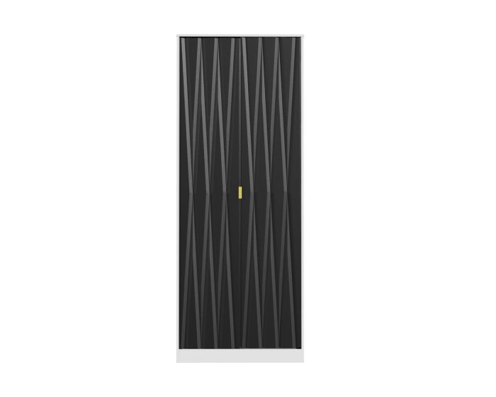 Diamond Black Matt 2 Door Wardrobe