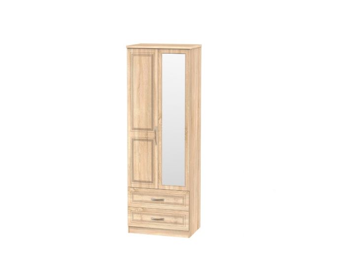 Dorset 2 Drawer Mirrored Wardrobe