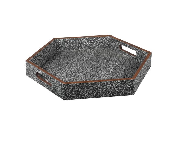 Faux Shagreen Hexagon Tray