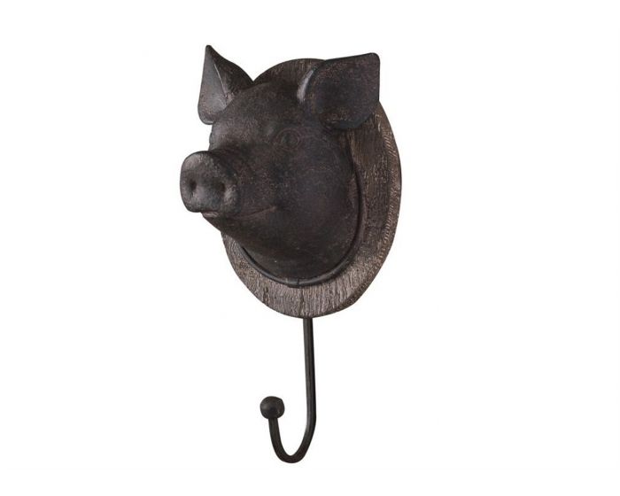 Rustic Pig Head Wall Hook