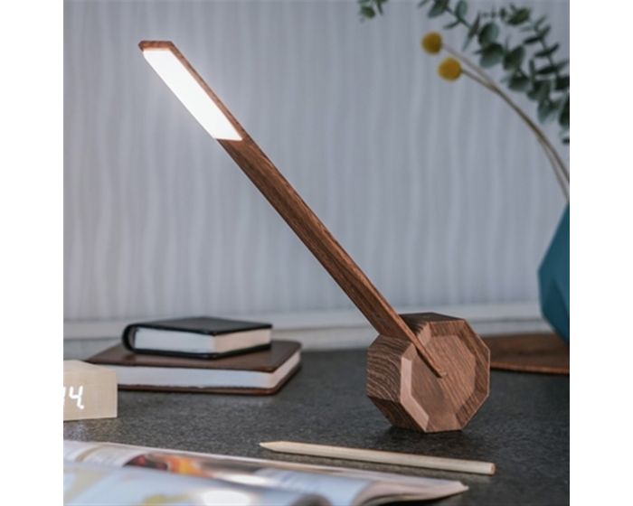Gingko Design Octagon One Desk Lamp Walnut