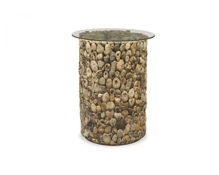 Bluebone Driftwood Tall Lamp Table Glass Top