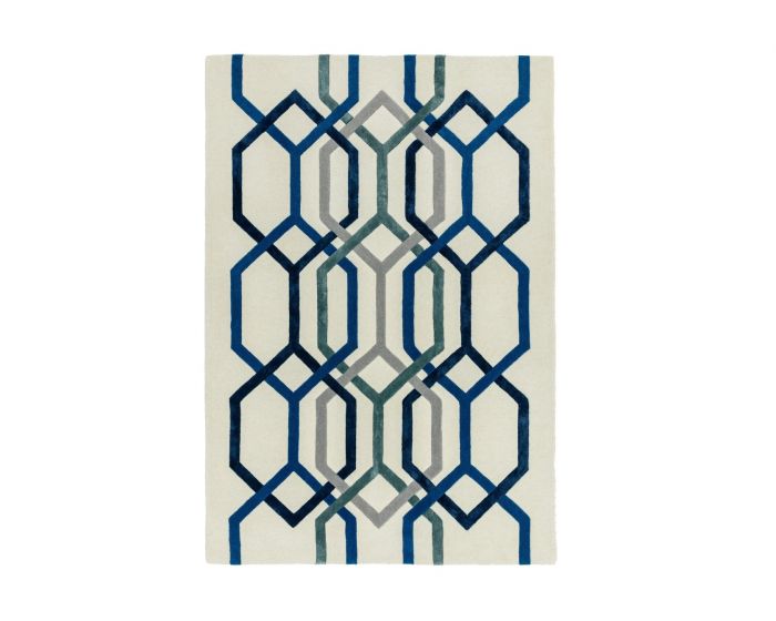 Asiatic Matrix Hexagon White Rug