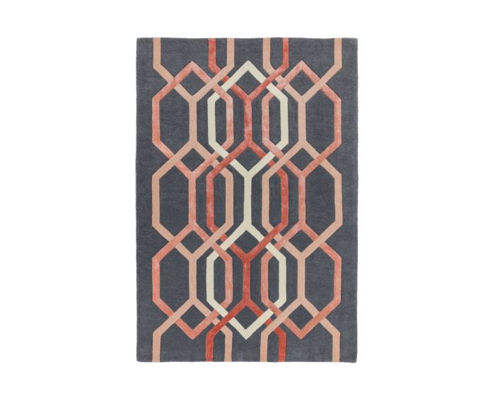 Asiatic Matrix Hexagon Charcoal Rug