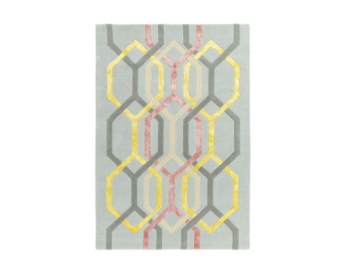 Asiatic Matrix Hexagon Silver Rug