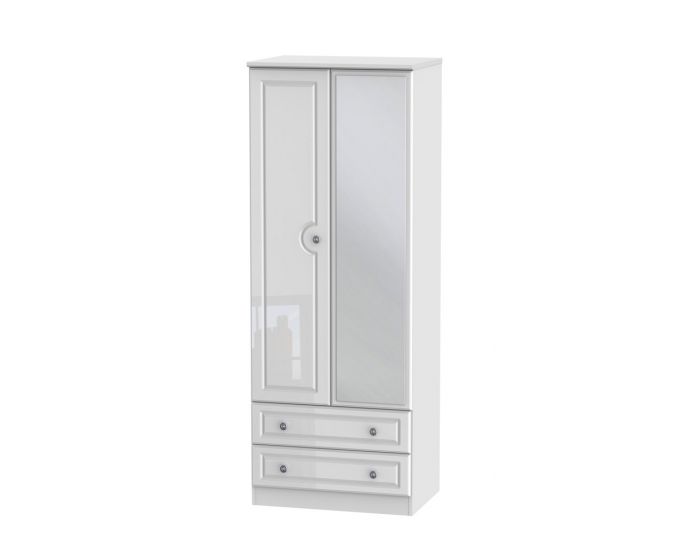 Pembroke Tall 2 Drawer Mirror Wardrobe