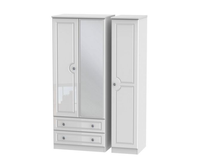Pembroke Triple 2 Drawer Mirror Wardrobe