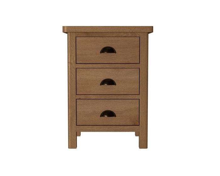 Worcester Oak 3 Drawer Bedside