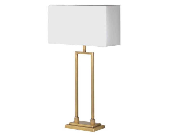 Gold Table Lamp with White Shade