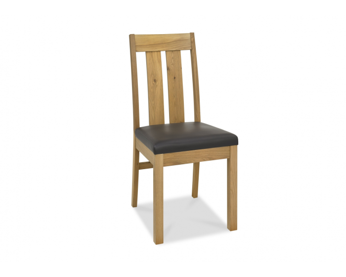 Brienne Light Brown Bonded Leather Slatted Chair (Pair)