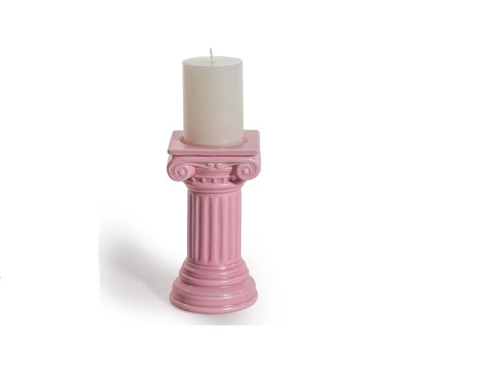 Small Column Candle Holder Matt Pink