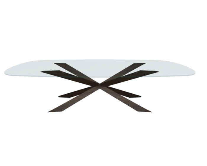 Cattelan Italia Spyder Small Extra Clear Glass Rounded Rectangular Table