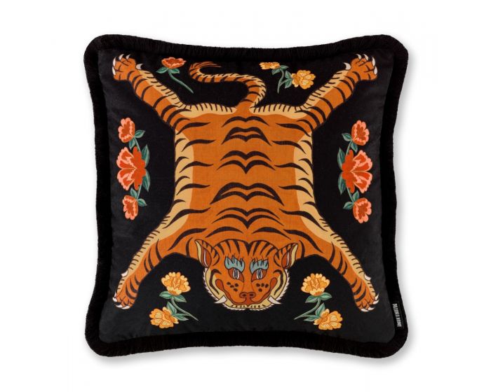Paloma Home Tibetan Tiger Black Feather Filled Cushion
