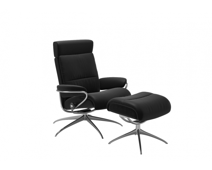 Stressless Tokyo Adjustable Headrest Recliner Chair and Footstool Quick Ship