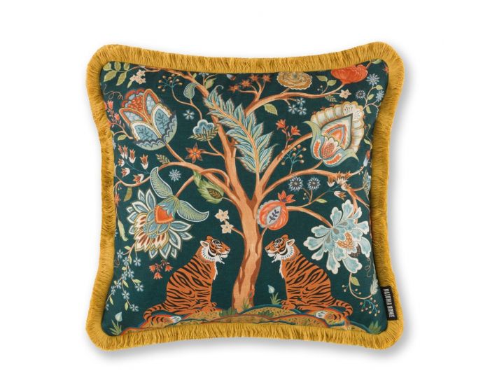 Paloma Home Tree of Life Teal Feather Filled Cushion