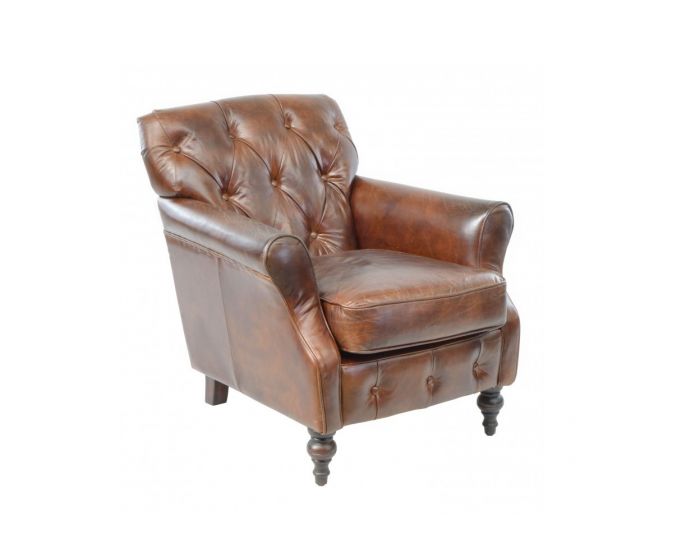 Ancient Mariner Vintage Leather Button Back Leather Chair