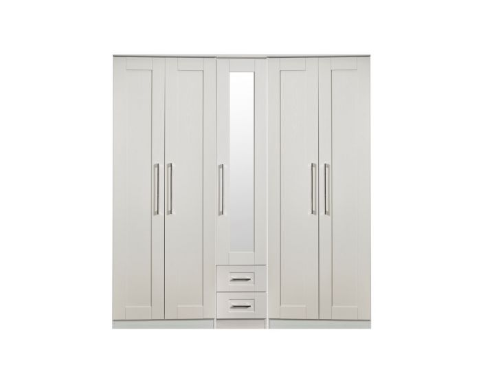 York 5 Door 2 Drawer Centre Mirror Robe