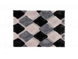 3D Geo Shaggy Grey Rug