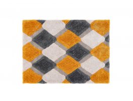 3D Geo Shaggy Ochre Rug