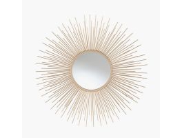 Gold Metal Starburst Round Wall Mirror