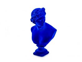 Flocked Large Apollo Bust  Cobalt Blue