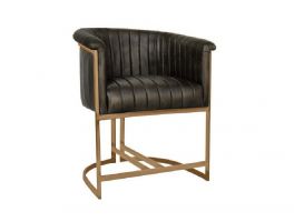 Artemis Dark Grey Leather Dining Chair