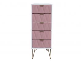 Diamond Kobe Pink 5 Drawer Locker