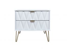 Diamond White 2 Drawer Midi Chest