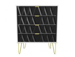 Diamond Black Matt 4 Drawer Chest