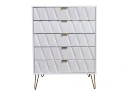 Diamond White 5 Drawer Chest