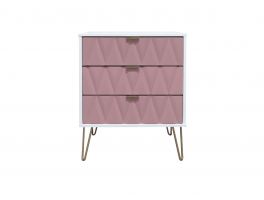 Diamond Kobe Pink 3 Drawer Midi Chest