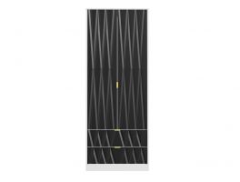 Diamond Black Matt 2 Drawer Wardrobe