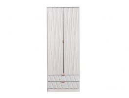 Diamond White 2 Drawer Wardrobe