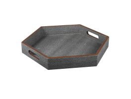 Faux Shagreen Hexagon Tray